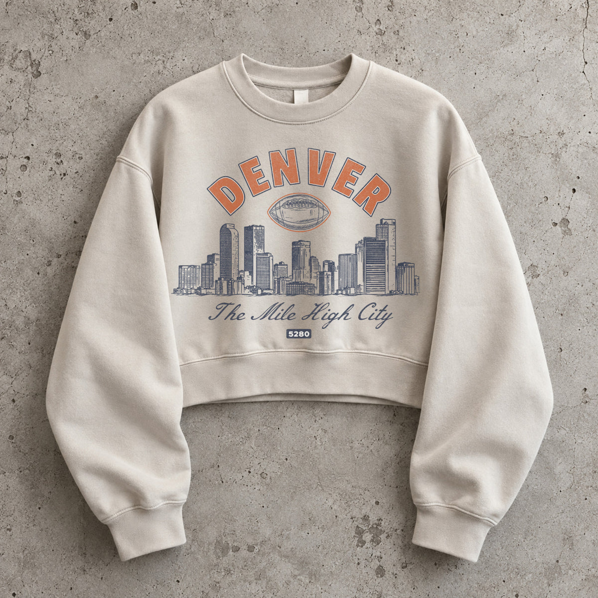 Denver Football Cropped Crewneck Sweatshirt