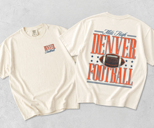 Mile High Denver Football Graphic Tee