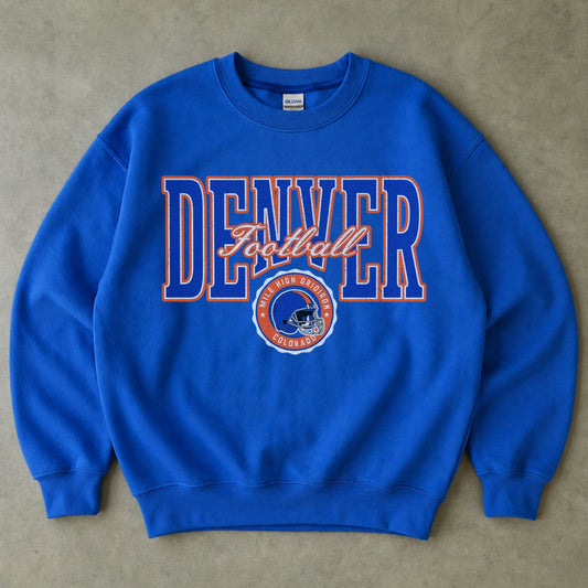 Retro Denver Football Crewneck Sweatshirt